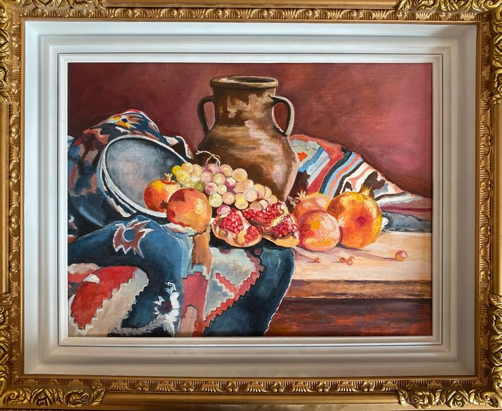 Файл:Размик Авшарян. Натюрморт с фруктами. Оргалит, масло (2023).jpg